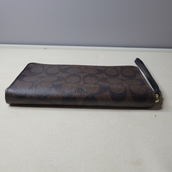 Coach Signature Brown Large Phone Wallet In Signature Canvas - Picture 7 of 15